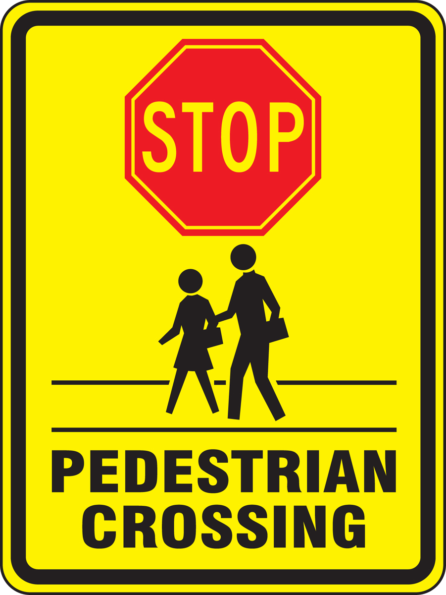 Slow, Pedestrian Crossing Sign - - TreeTop Products