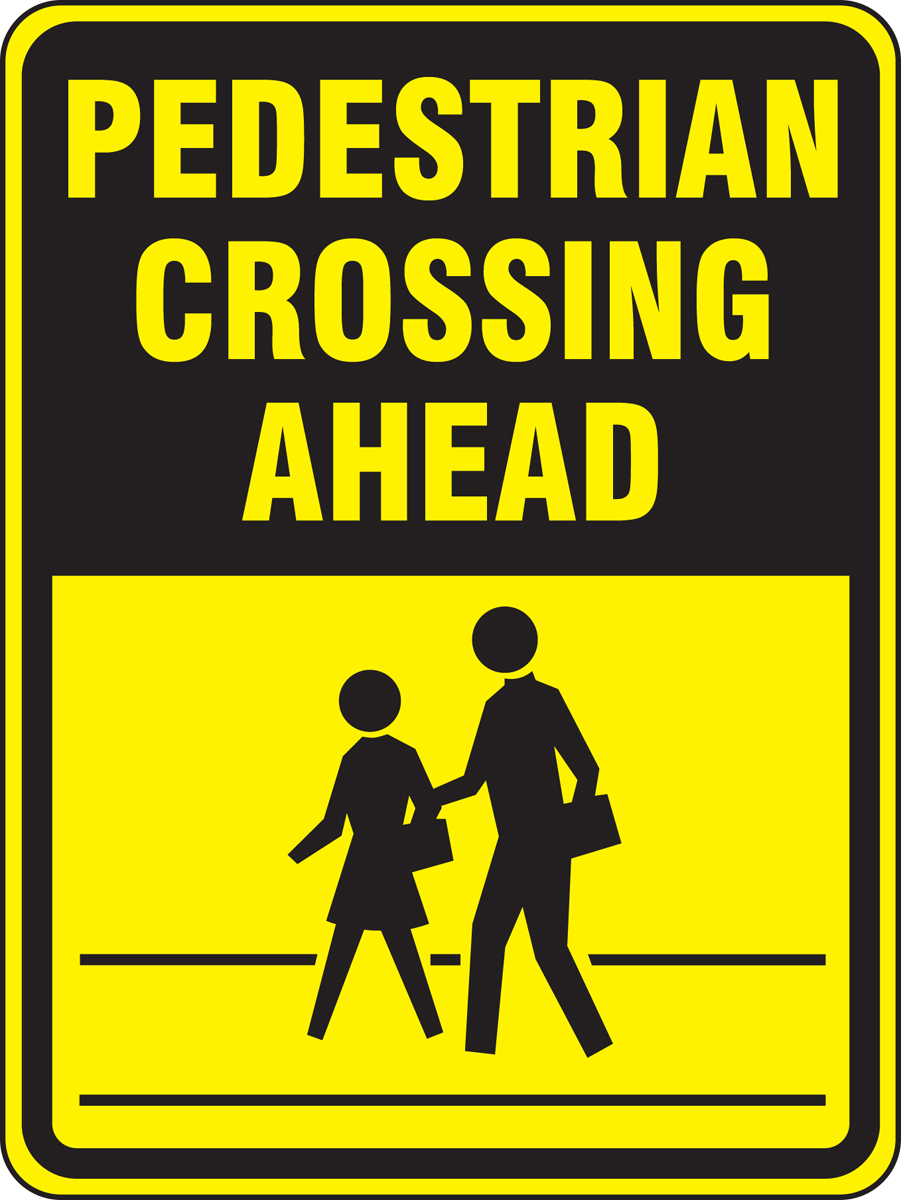 PEDESTRIAN CROSSING AHEAD (W/GRAPHIC)