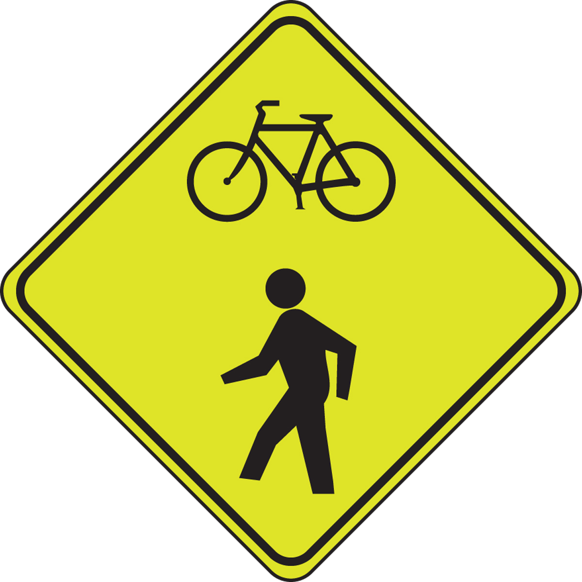 (BICYCLE AND PED WARNING)