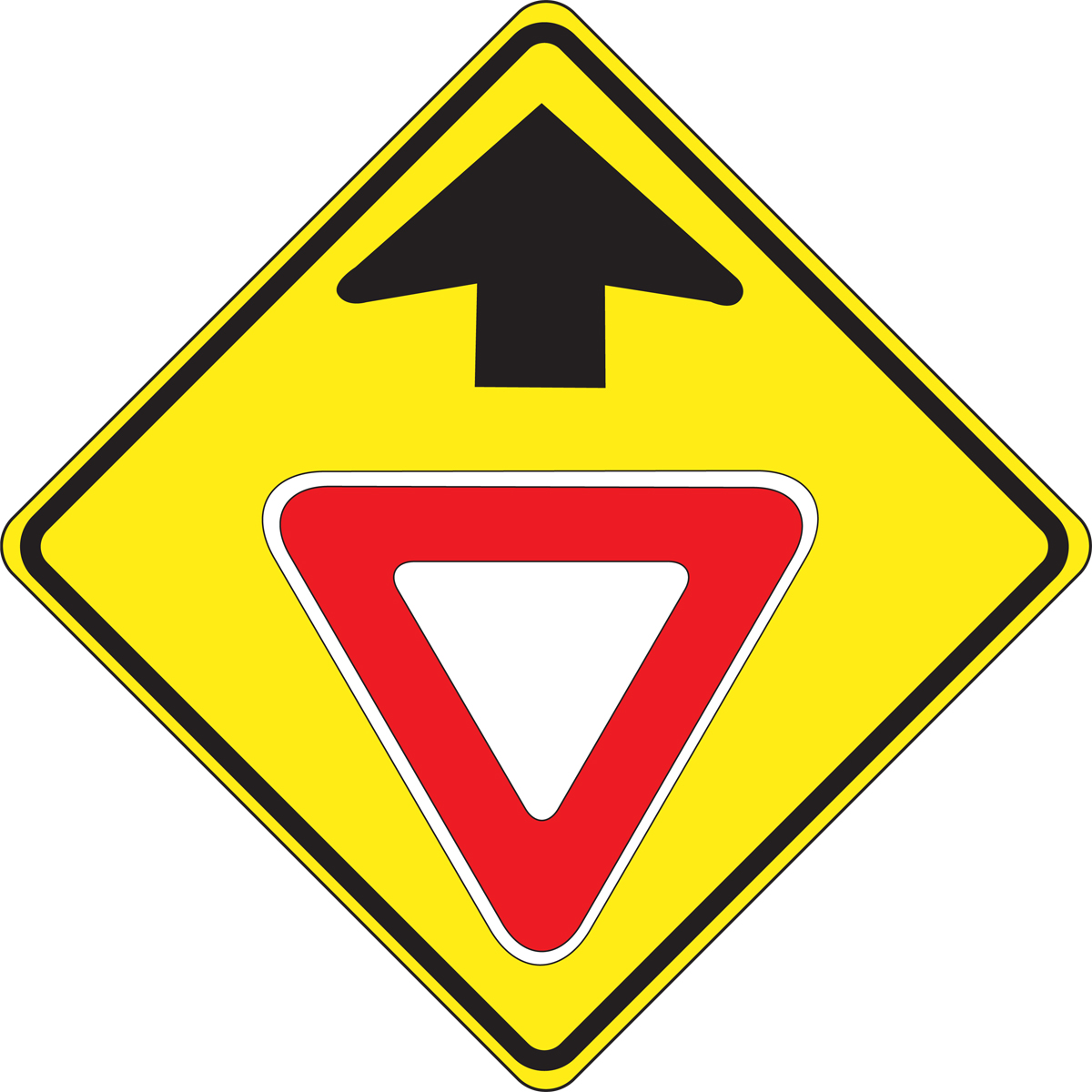BlinkerSign Flashing LED Stop Ahead (Symbol) Sign W3-1
