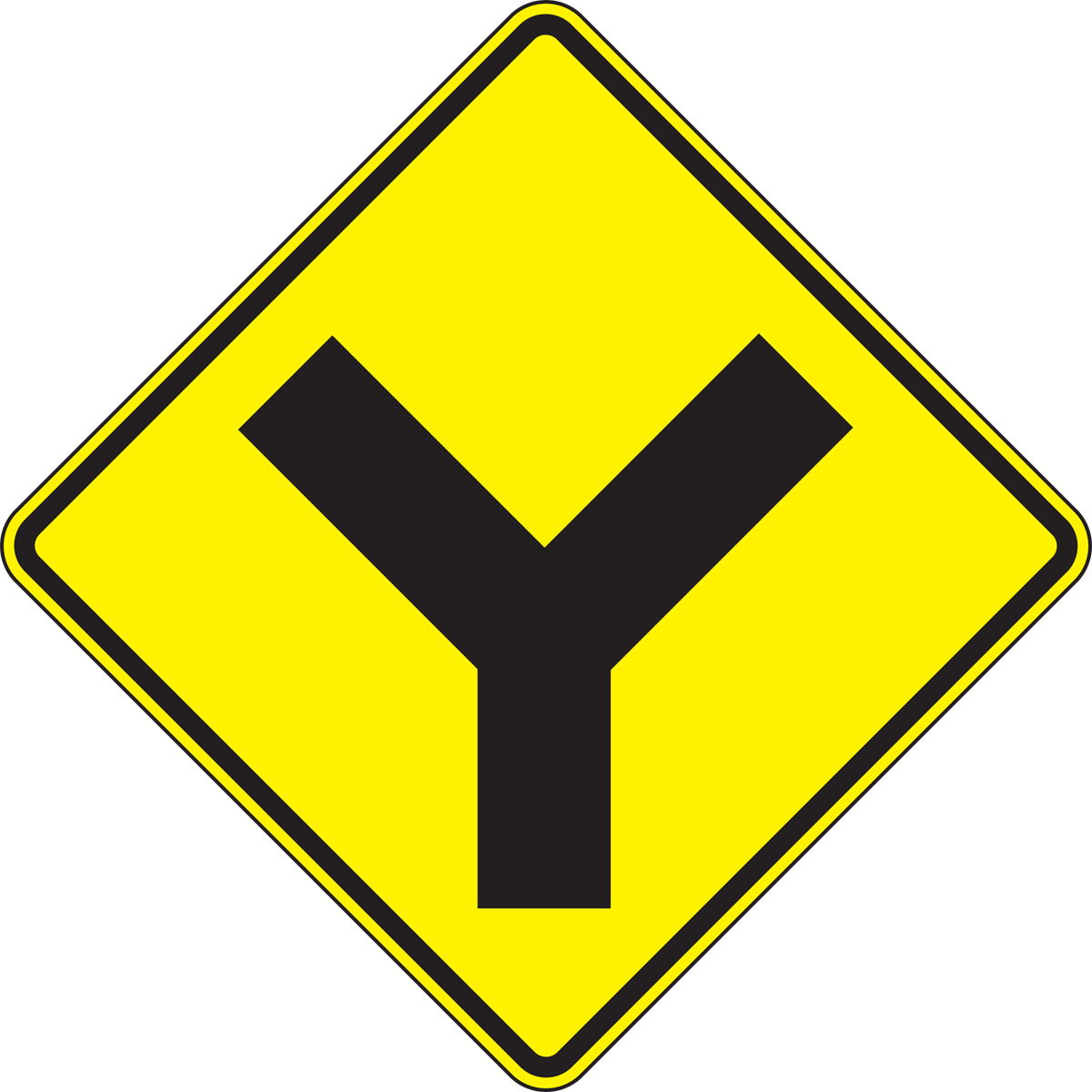 Y Intersection Intersection Sign Frw635