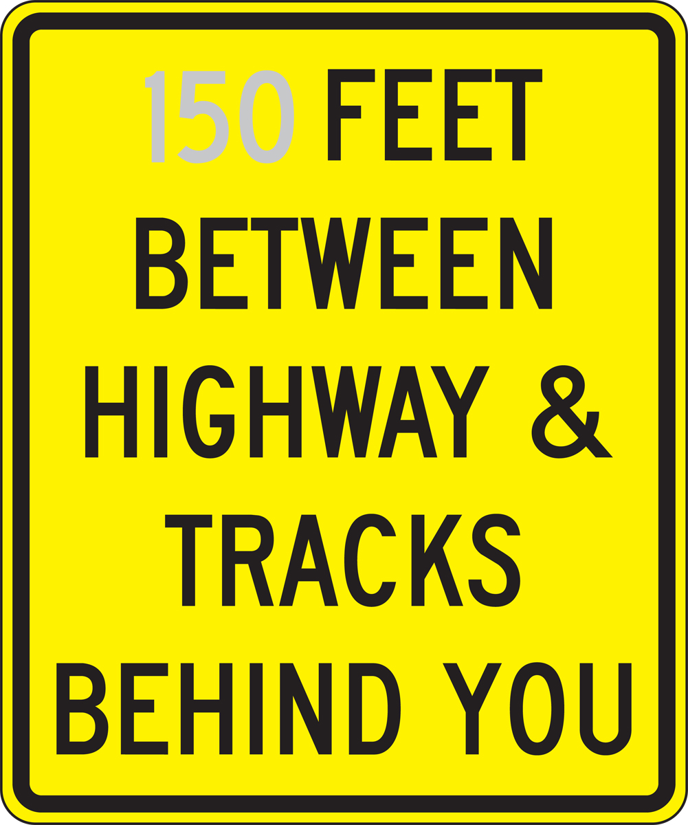 __ FEET BETWEEN HIGHWAY & TRACKS BEHIND YOU