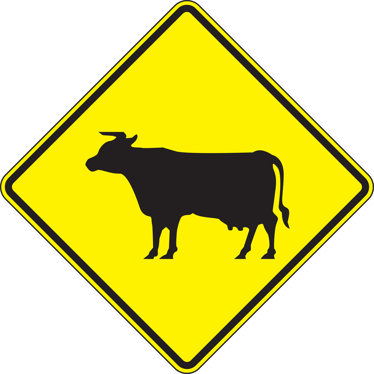 Cattle Crossing Novelty Sign Vinyl Sticker Decal 8 
