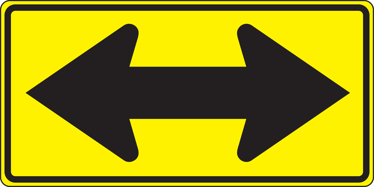 Directional clearance arrow sign