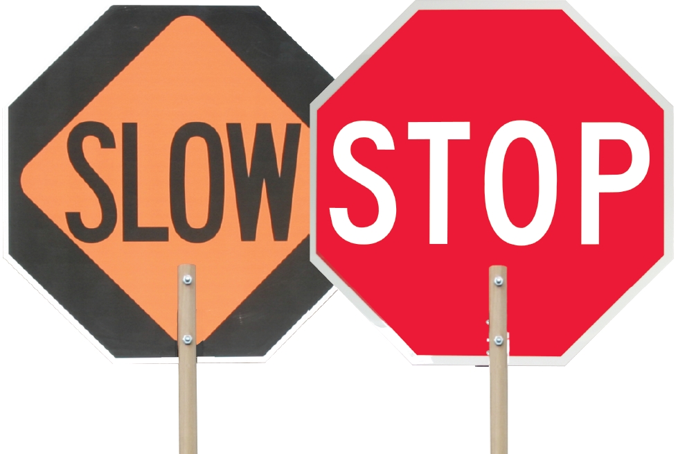 18" Stop/Slow Paddle Sign Hardboard Standard Non-Refletive 