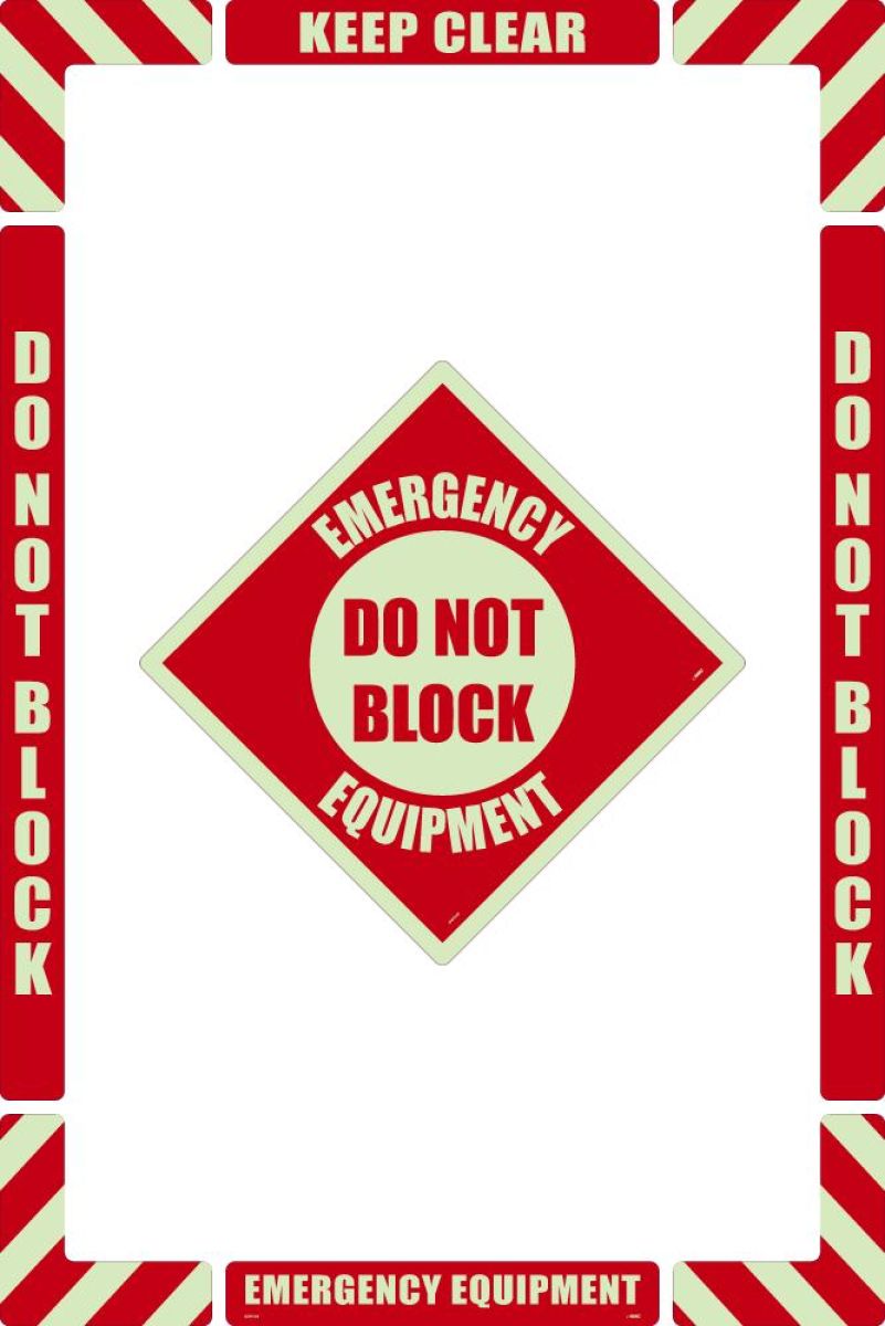 EMERGENCY EQUIPMENT FLOOR MARKING KIT (GLOW)