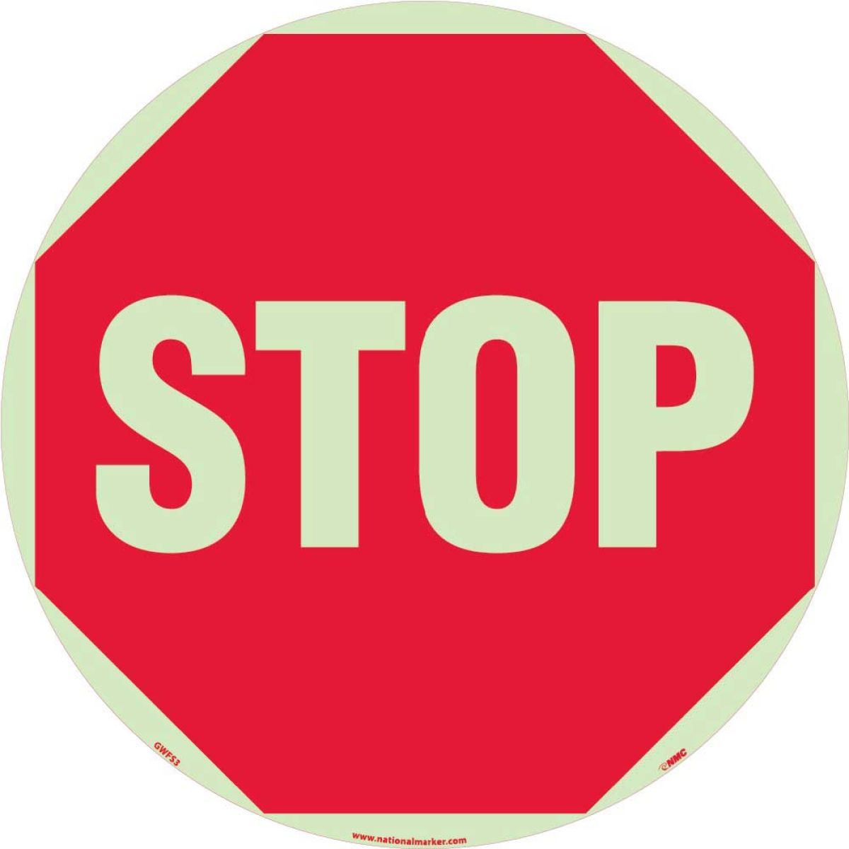STOP GLOW WALK ON FLOOR SIGN