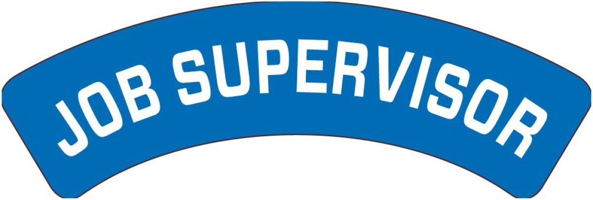 JOB SUPERVISOR HARD HAT LABEL