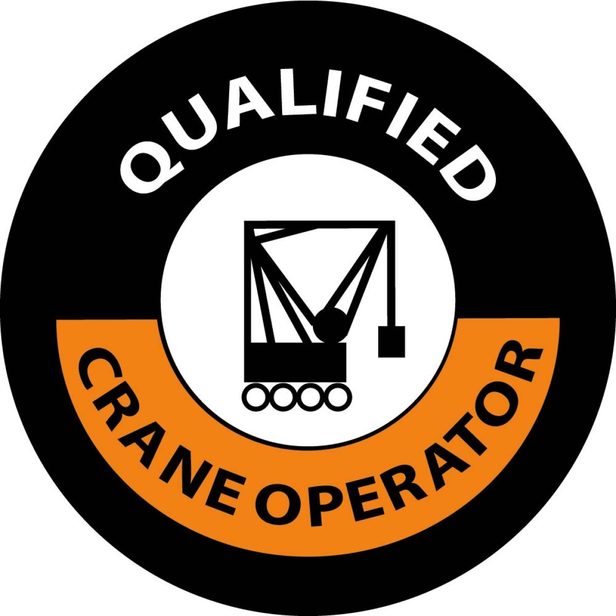 QUALIFIED CRANE OPERATOR HARD HAT EMBLEM
