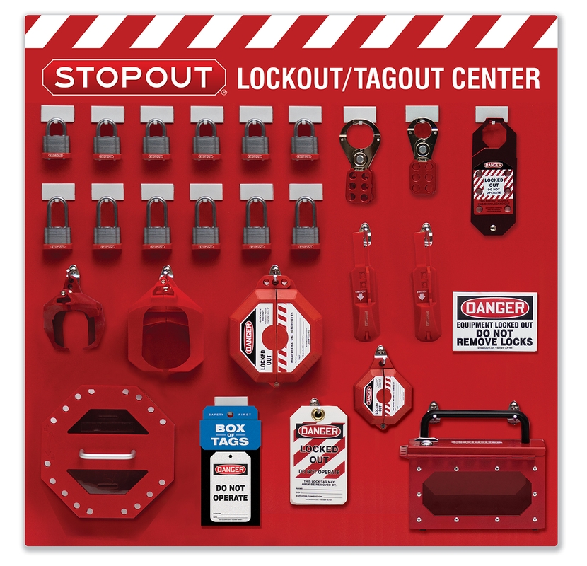 12-Padlock STOPOUT® Group Lockout Centers - Combo Kit