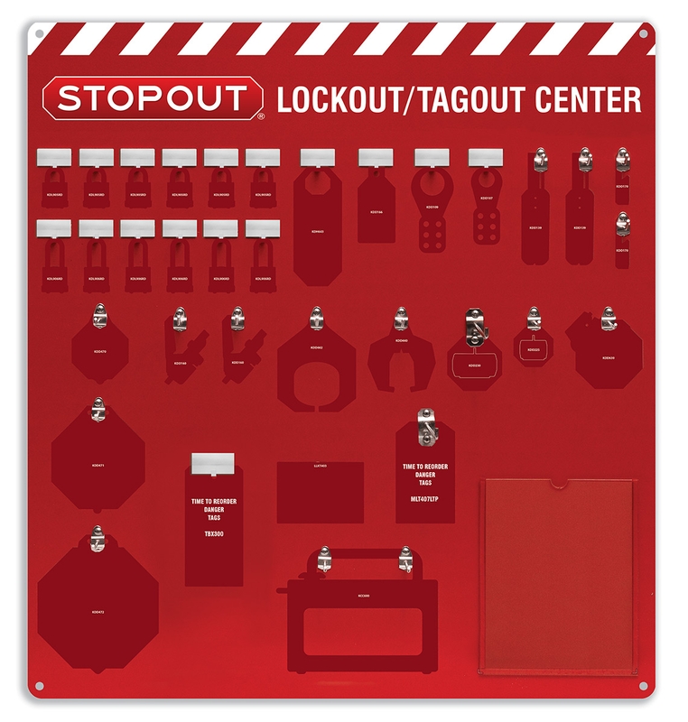 12-Padlock STOPOUT® Deluxe Lockout Centers - Board Only