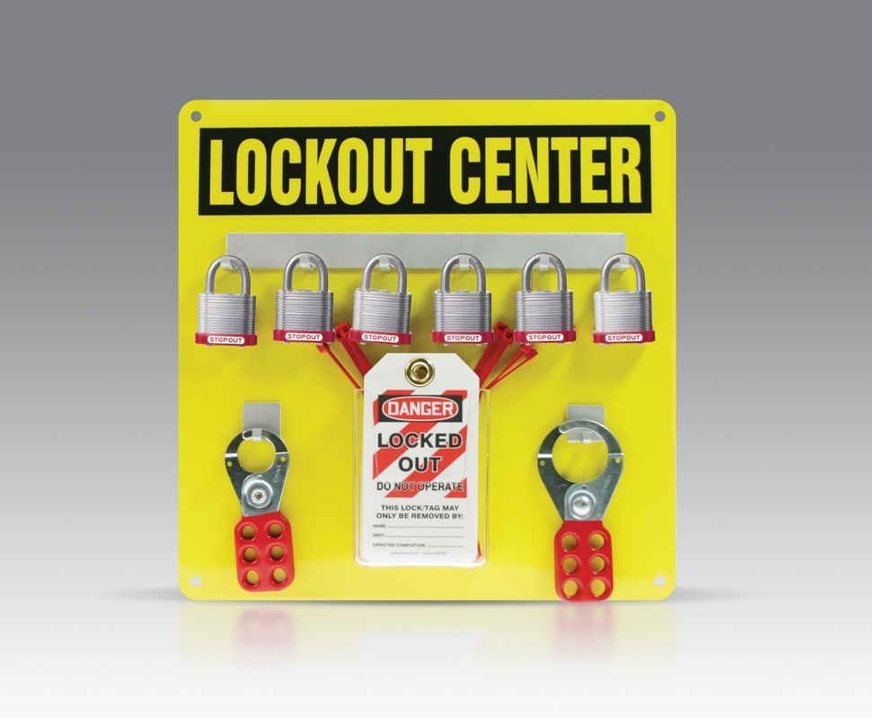 Lockout Tagout , Legend: HANGER STYLE 6-PADLOCK BOARD