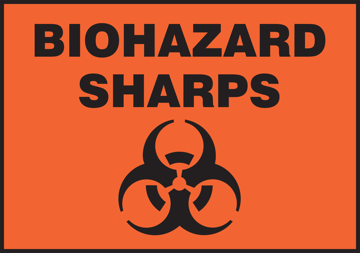 Biohazard Sharps Safety Sign LBHZ504