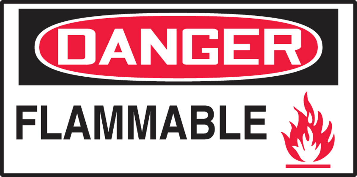 DANGER Vinyl Decal Safety Label  PIck a Size Sticker Flammable 