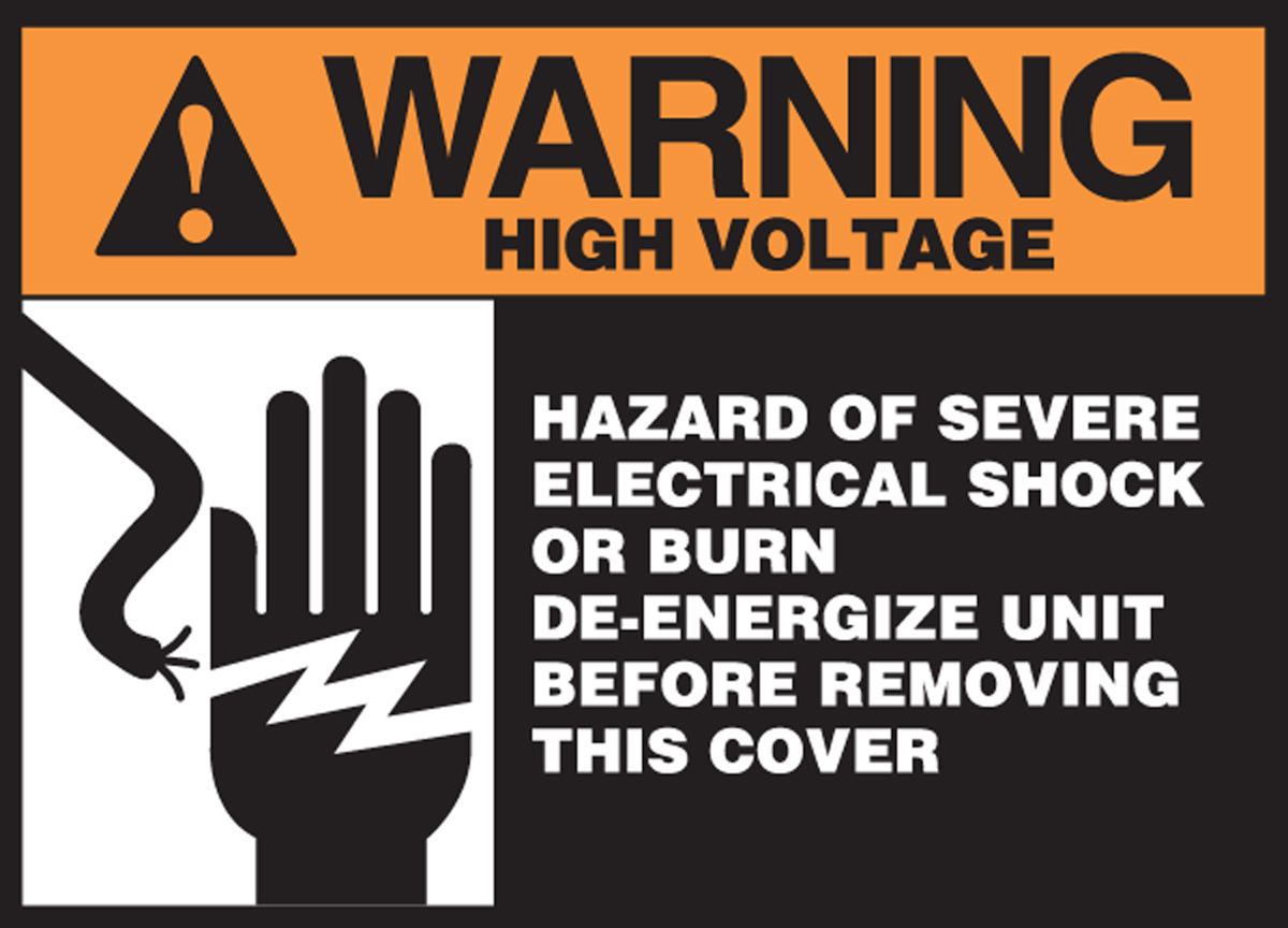 Sticker Decal Danger Hazard of severe electrical shock st7 X896W 