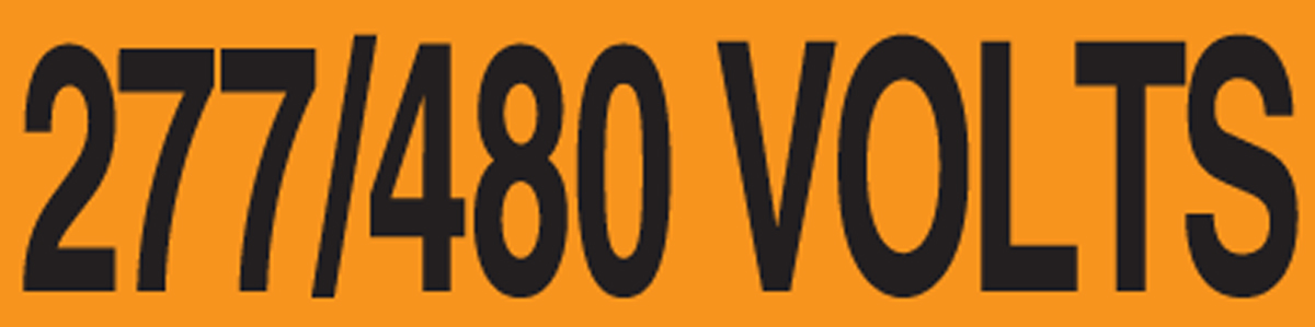 Safety Label, Legend: 277/480 VOLTS
