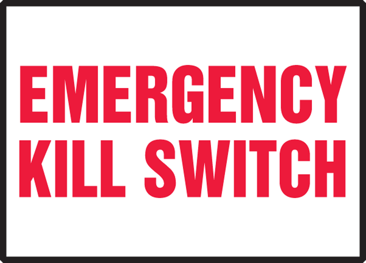Emergency Kill Switch Safety Label LELC523
