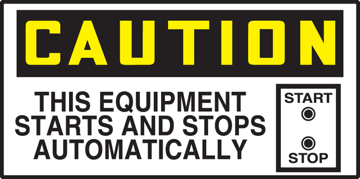 THIS EQUIPMENT STARTS AND STOPS AUTOMATICALLY (W/GRAPHIC)