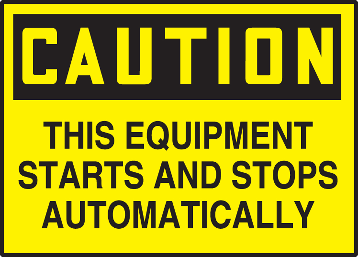 CAUTION THIS EQUIPMENT STARTS AND STOPS AUTOMATICALLY