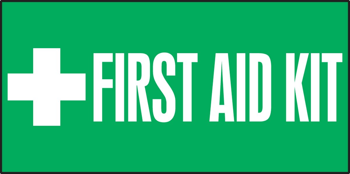 LegendFIRST AID KIT 2 Length x 9 Width x 0.004 Thickness 2 Length x 9 Width x 0.004 Thickness Pack of 5 Accuform LFSD512VSP Adhesive Vinyl Safety Label Green on White LegendFIRST AID KIT