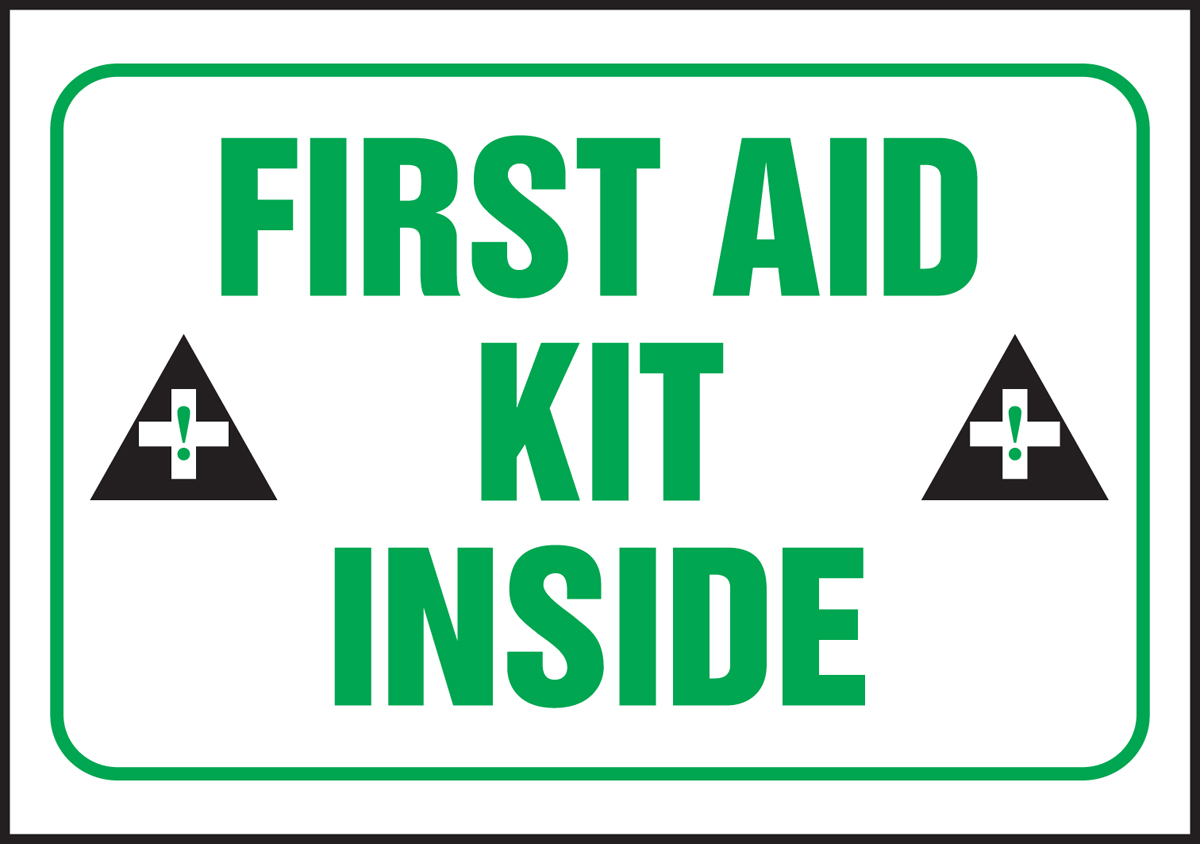 LegendFIRST AID KIT 2 Length x 9 Width x 0.004 Thickness 2 Length x 9 Width x 0.004 Thickness Pack of 5 Accuform LFSD512VSP Adhesive Vinyl Safety Label Green on White LegendFIRST AID KIT