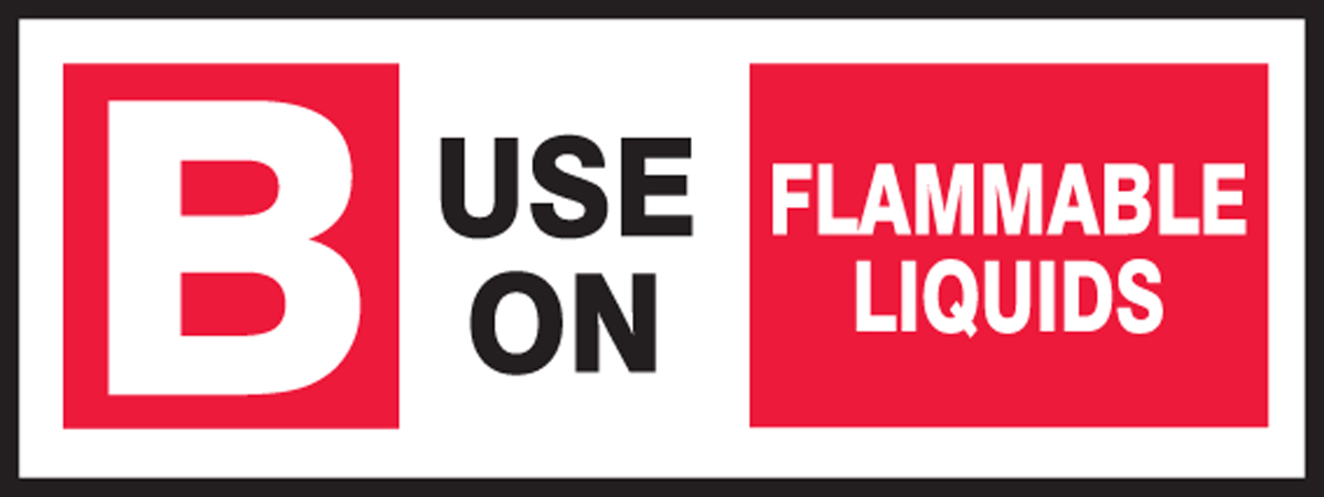B USE ON FLAMMABLE LIQUIDS