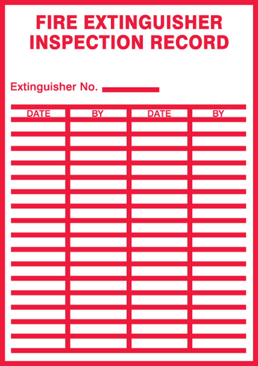 Fire Extinguisher Register Template