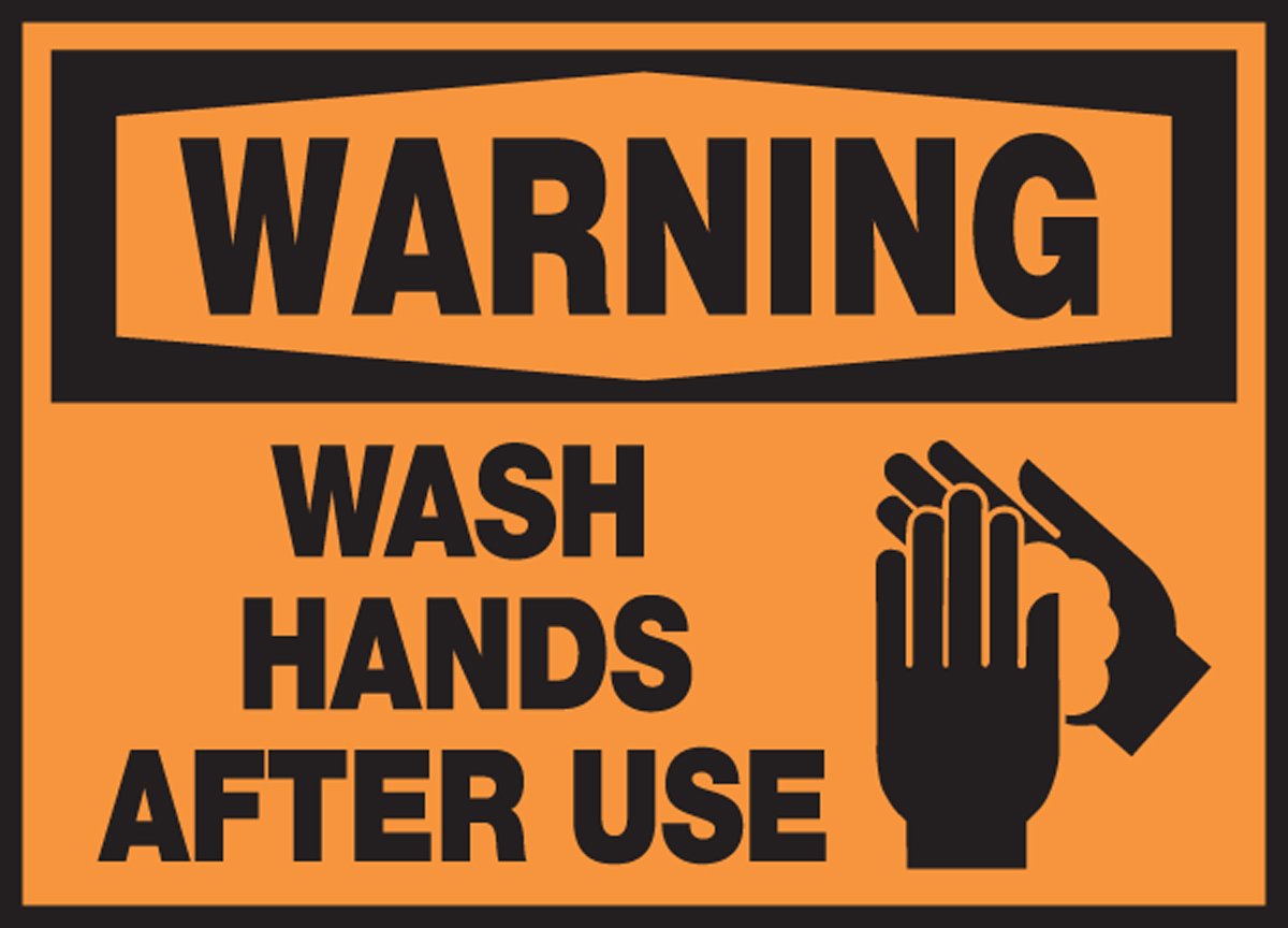 WASH HANDS AFTER USE (W/GRAPHIC)