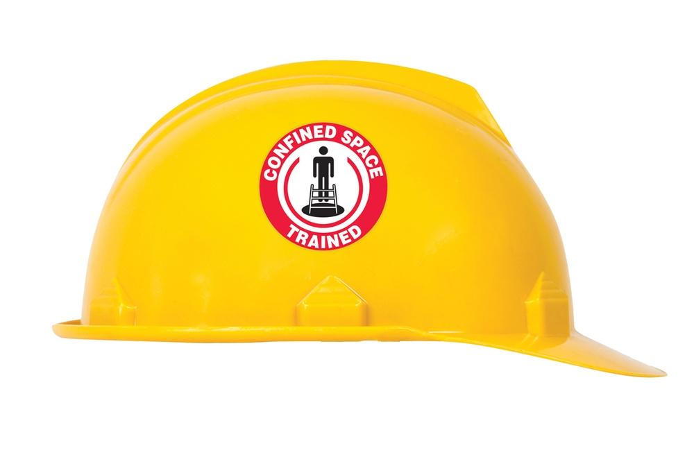 Confined Space Trained Hard Hat Sticker \ Helmet Decal \ Label Emblems Confine 