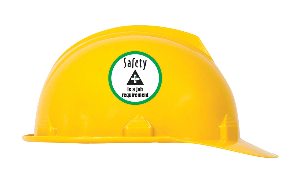 Safety hard hat labels on sale
