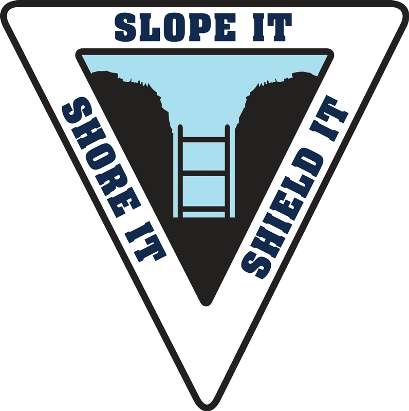 OSHA NEP Trenching Initiative Hard Hat Stickers: Slope It - Shore It - Shield It