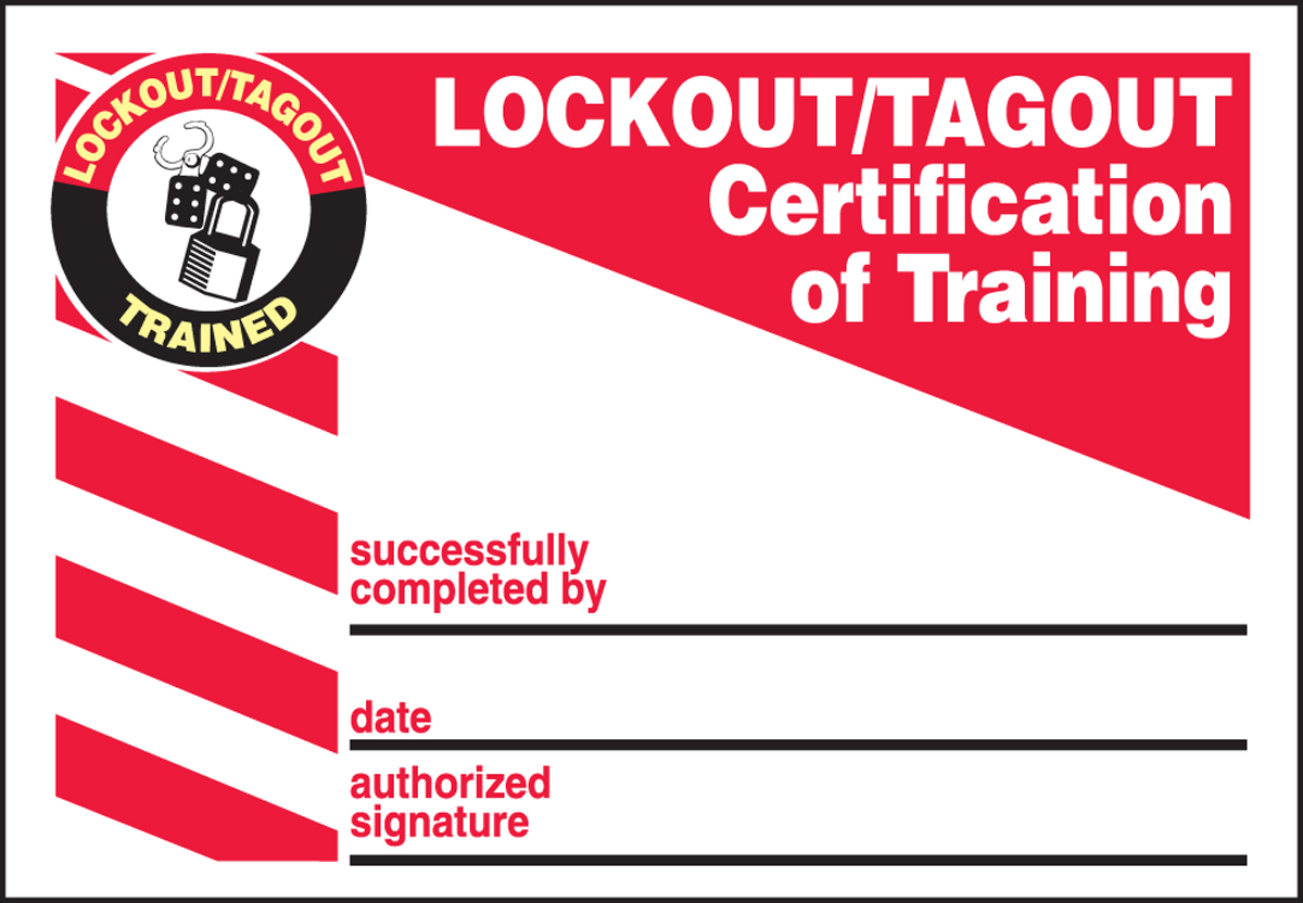 LOCKOUT/TAGOUT CERTIFICATION OF TRAINING (WALLET CARD)