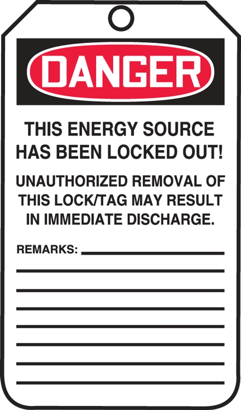 DANGER DO NOT OPERATE EQUIPMENT LOCKED OUT ...