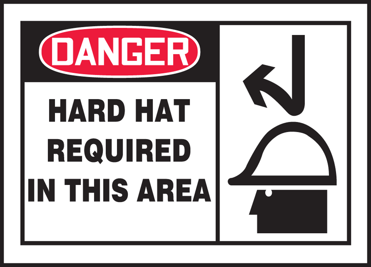 HARD HAT REQUIRED IN THIS AREA (W/GRAPHIC)