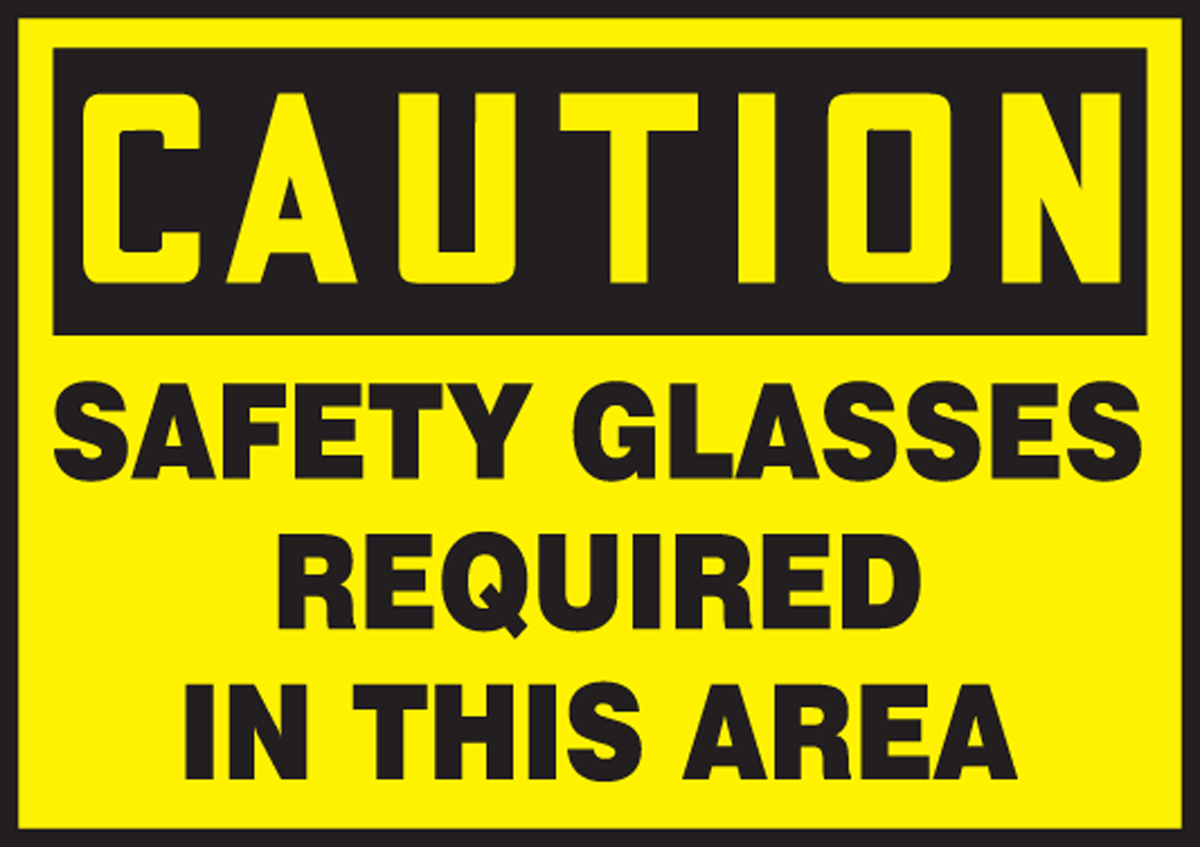 SAFETY GLASSES REQUIRED IN THIS AREA