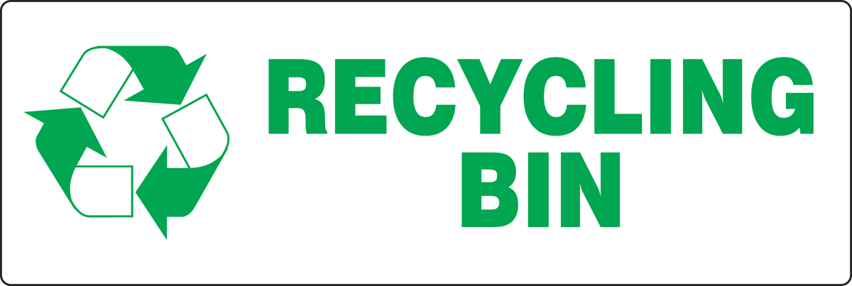 RECYCLING BIN W/GRAPHIC