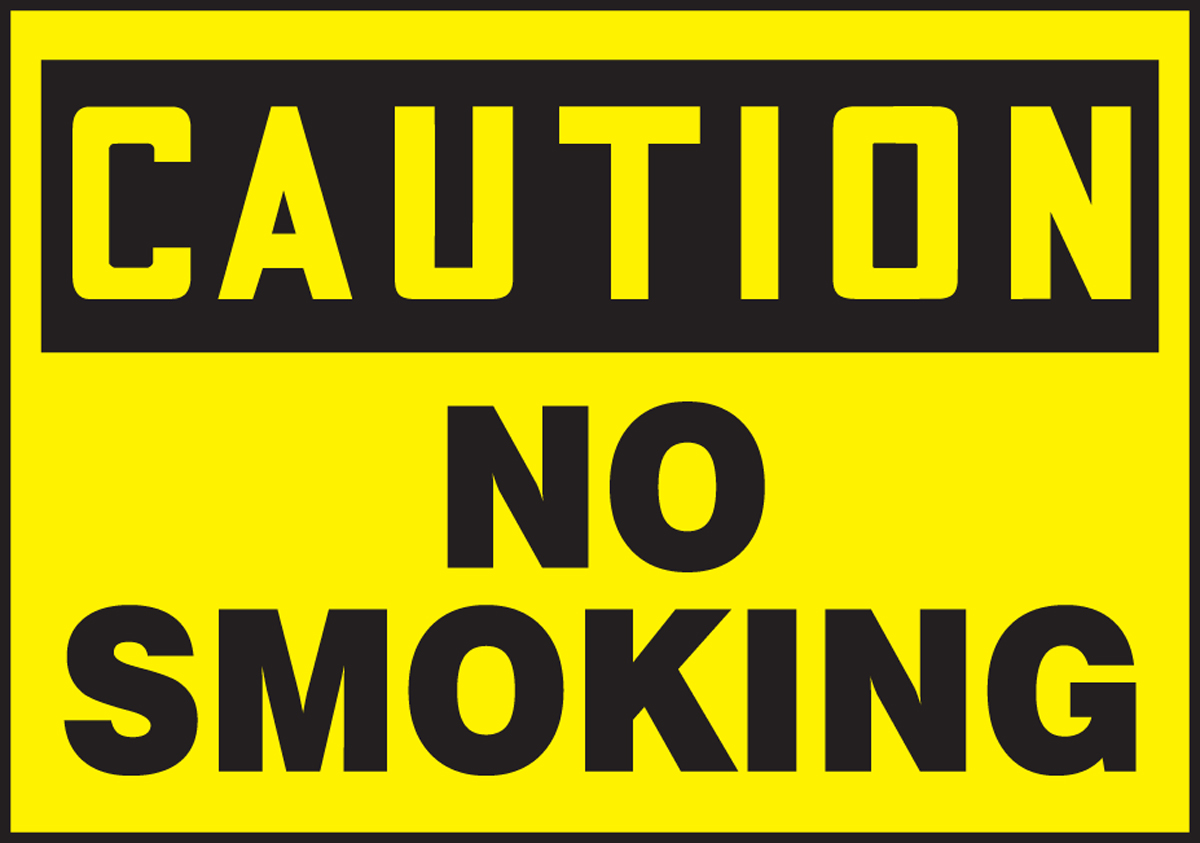 Safety Label, Header: CAUTION, Legend: NO SMOKING
