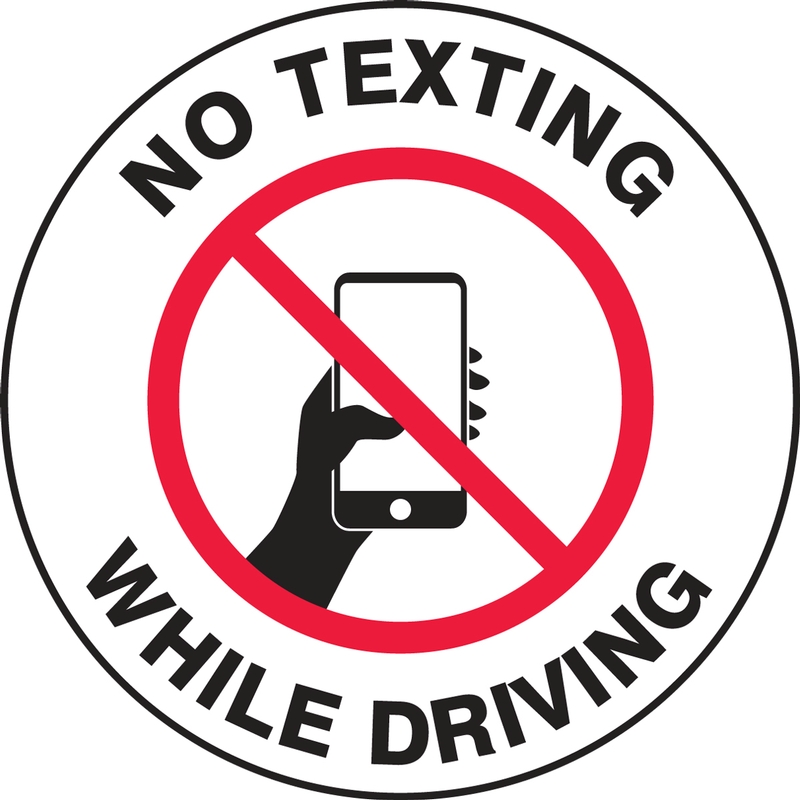 Safety Label, Legend: NO TEXTING WHILE DRIVING