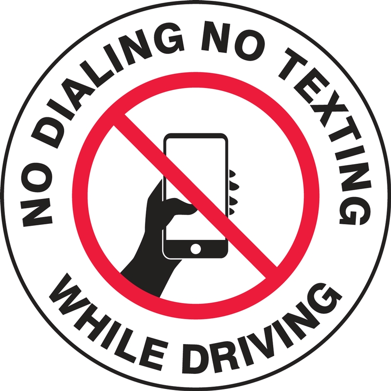 Safety Label, Legend: NO DIALING NO TEXTING WHILE DRIVING