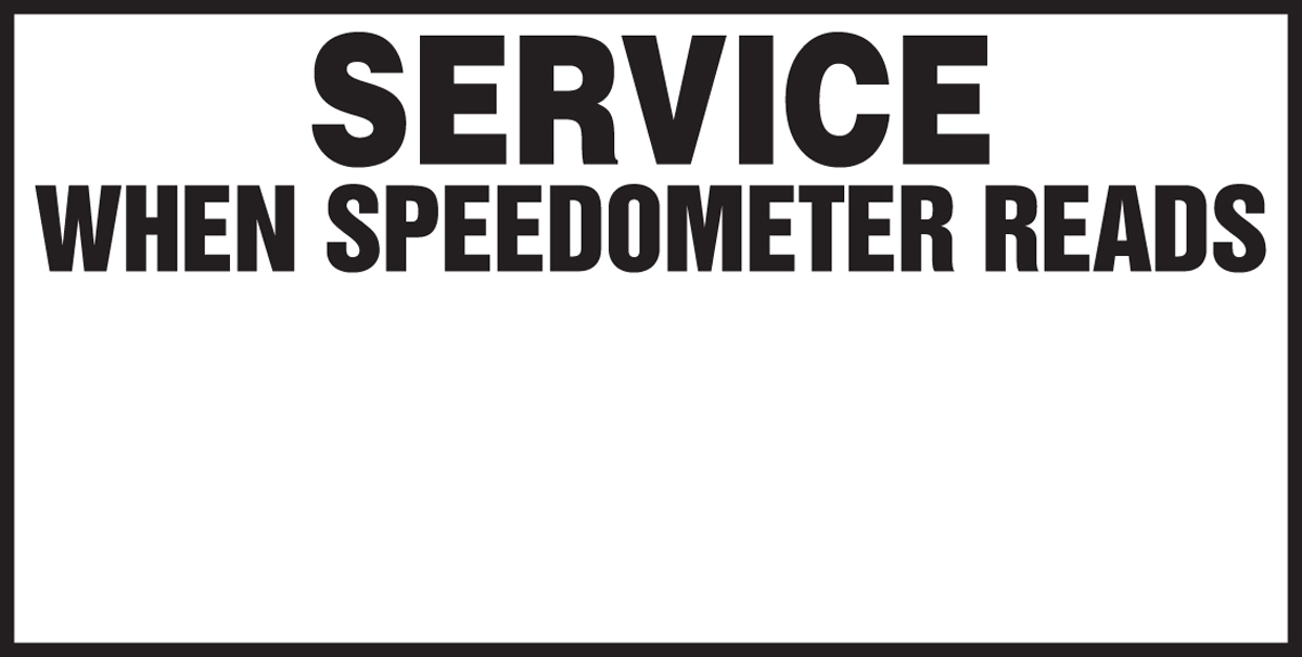 SERVICE WHEN SPEEDOMETER READS