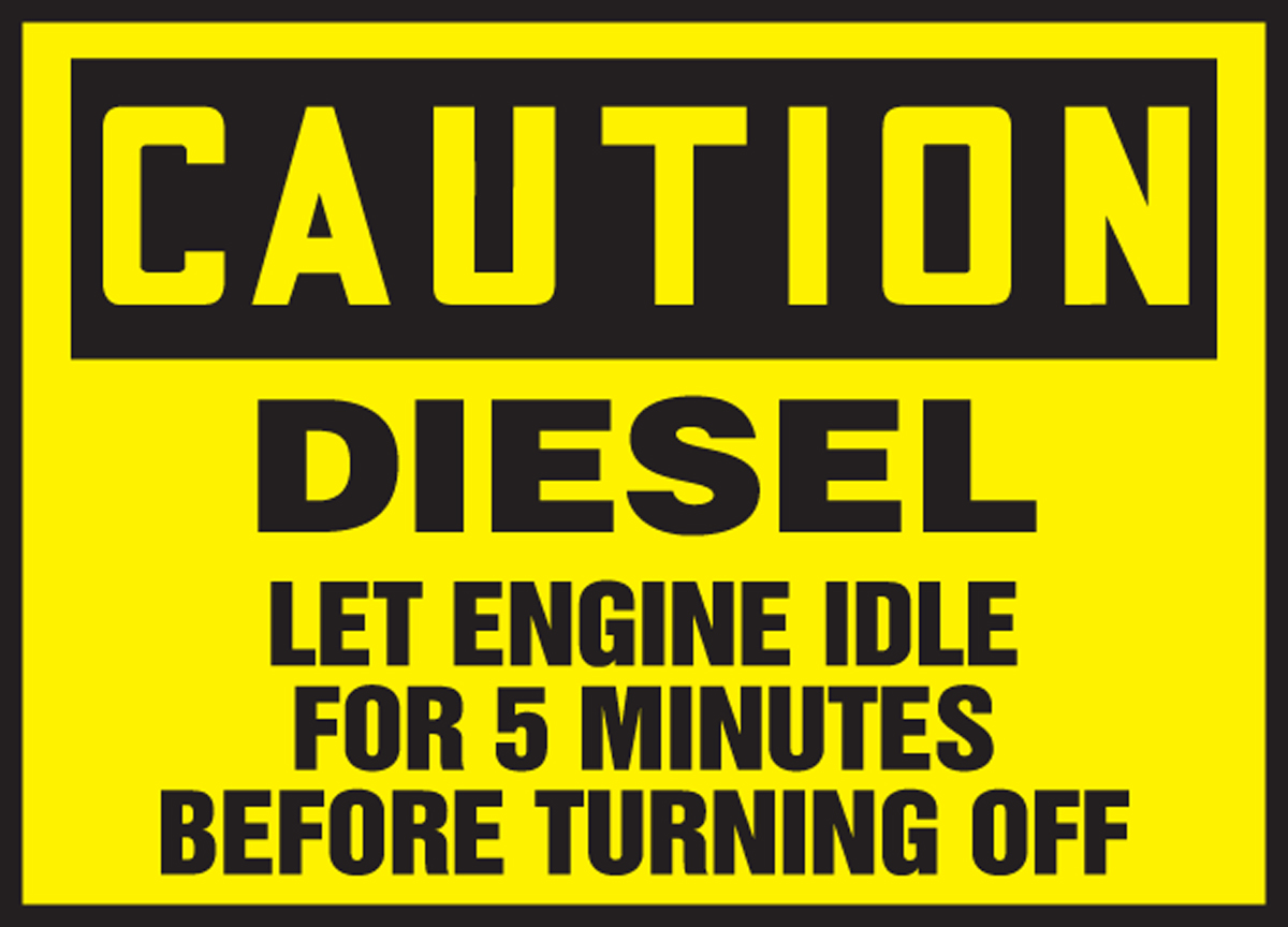 DIESEL LET ENGINE IDLE FOR 5 MINUTES BEFORE TURNING OFF