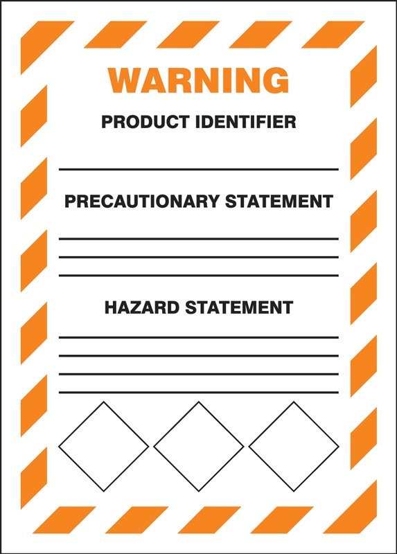 GHS Secondary Container Labels - WARNING