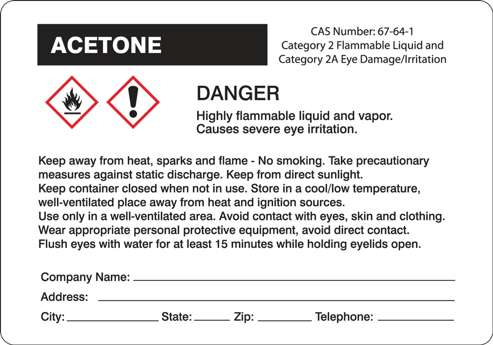 Custom GHS Pictogram Labels LZS451