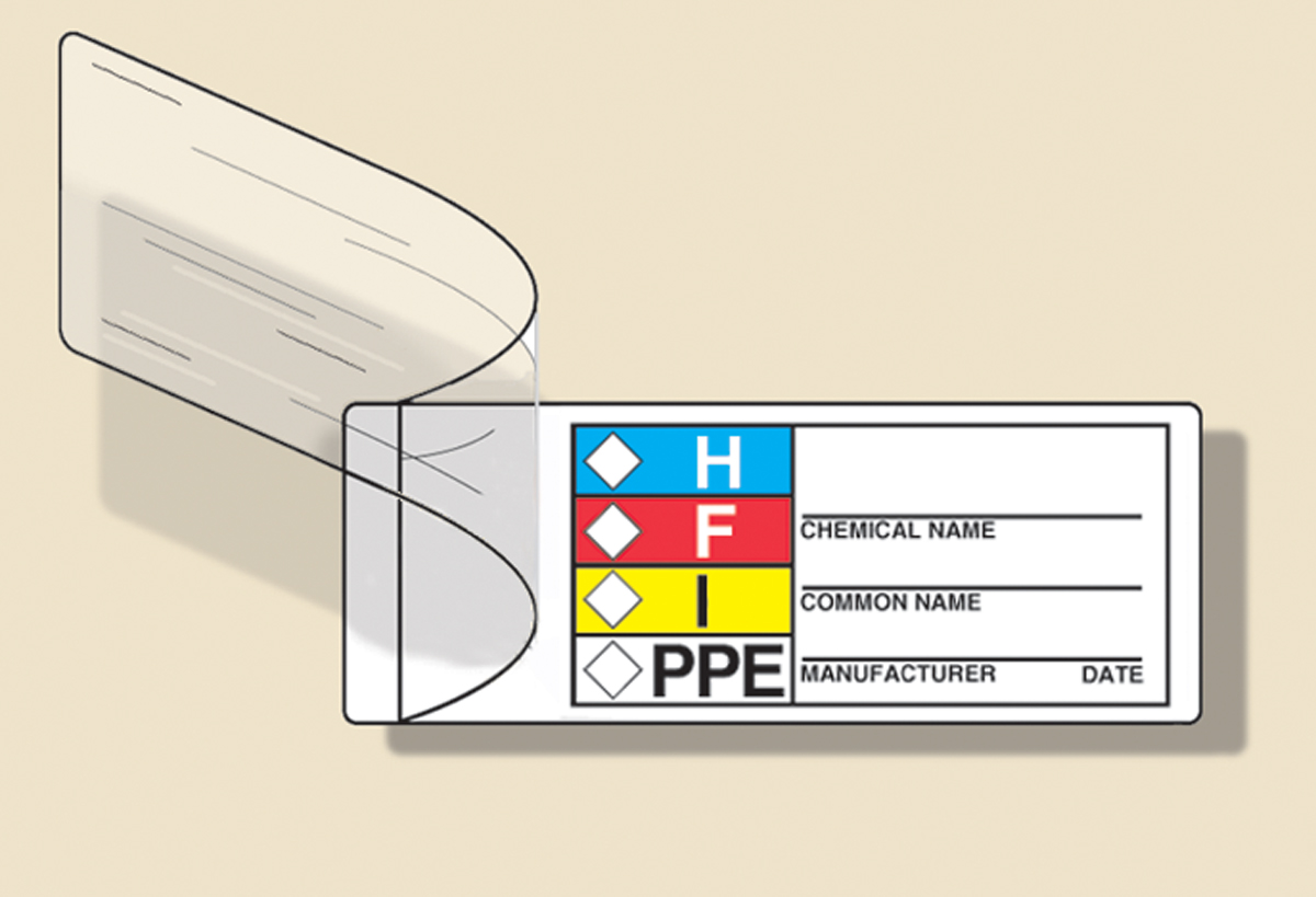 Self-Laminating HMCIS Common Chemical Identifier Roll Label