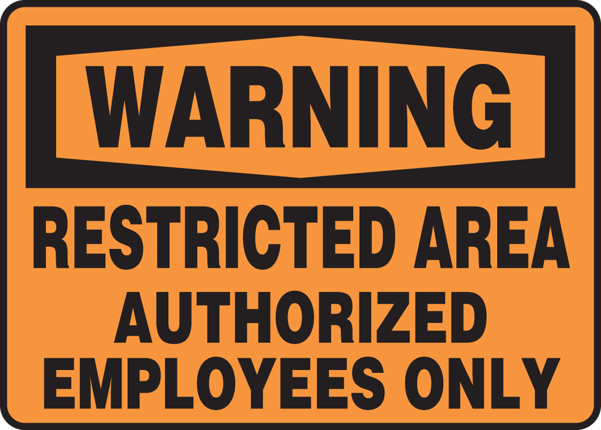 Employees Only Caution Sign 10" x 14" OSHA Safety Sign 