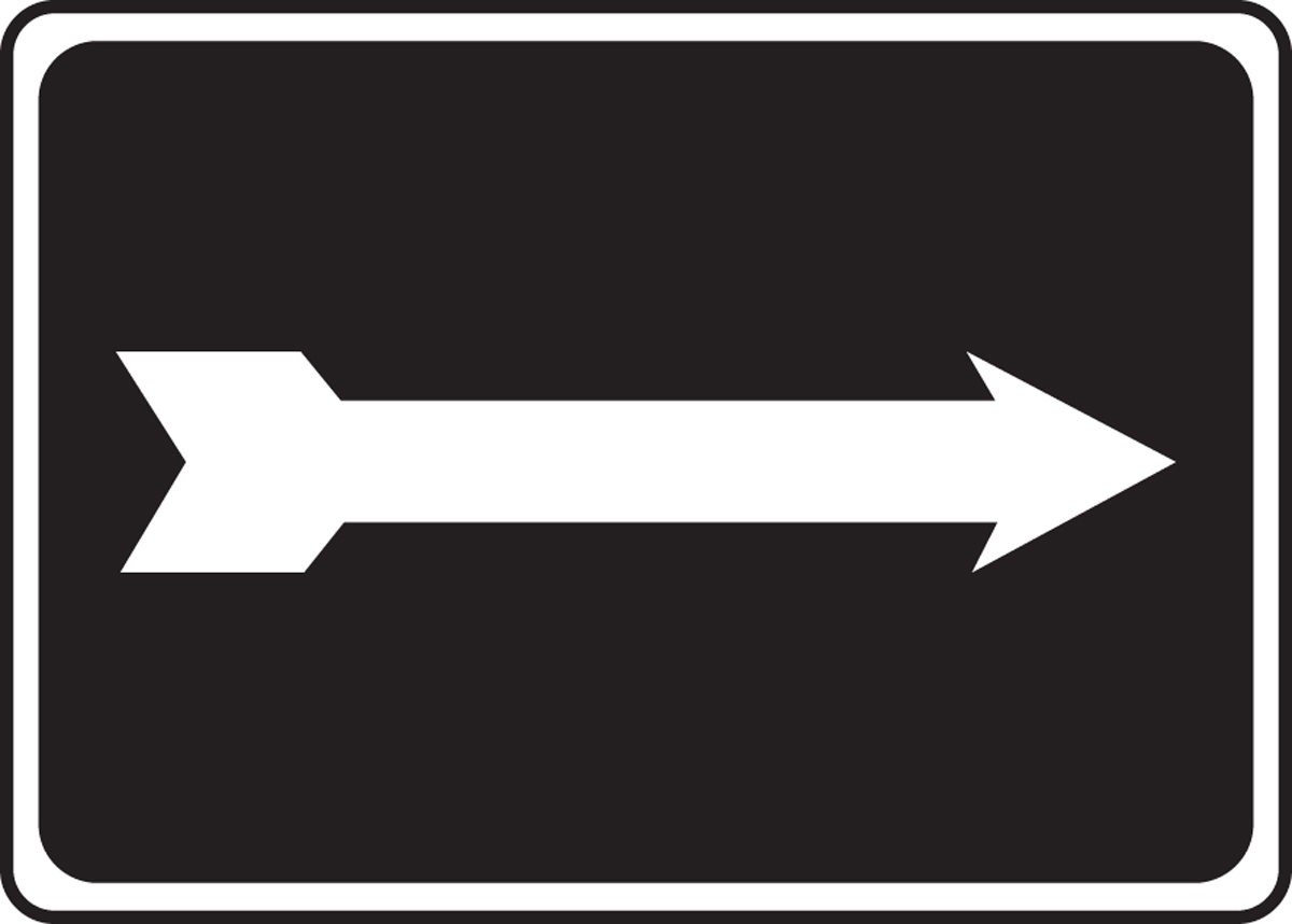 (ARROW - WHITE ON BLACK)