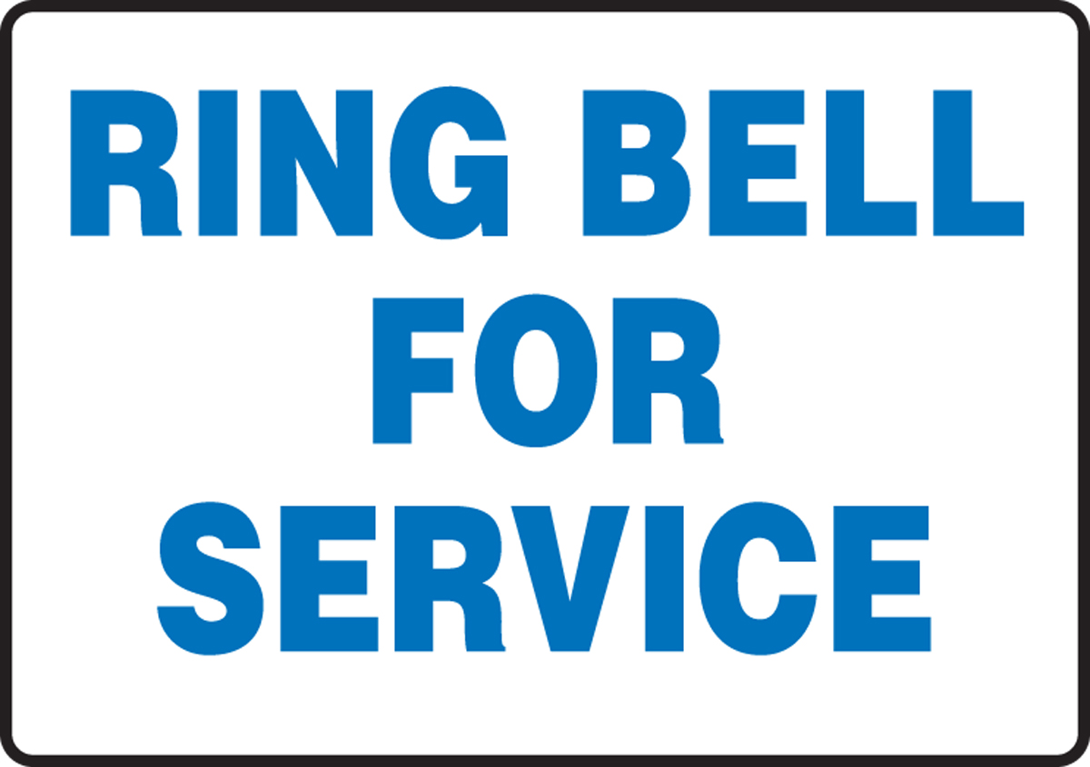 Ring Bell For Service Safety Sign MADM536