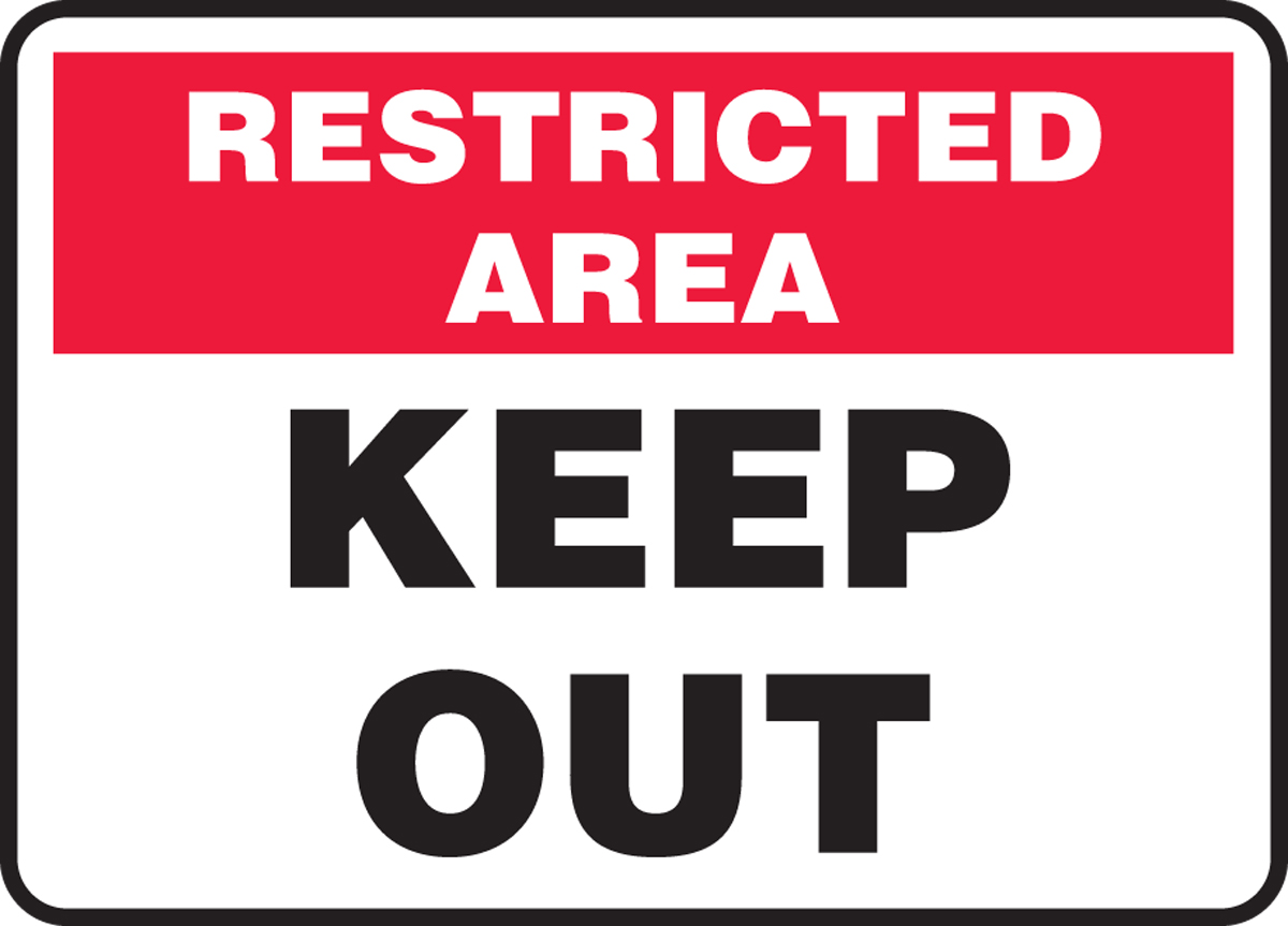 Restricted discount area signs