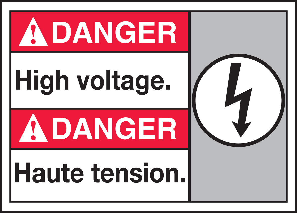 DANGER HIGH VOLTAGE (W/GRAPHIC)
