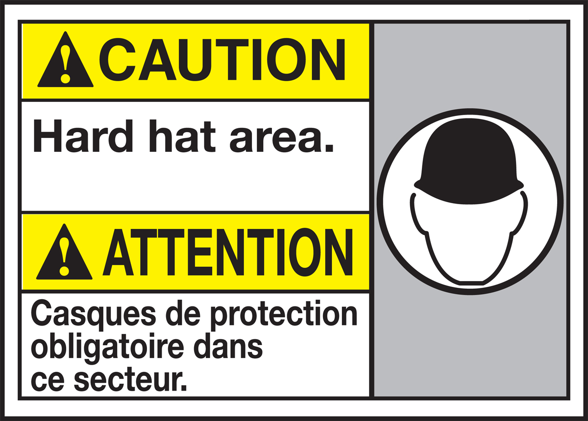 CAUTION HARD HAT AREA (W/GRAPHIC)